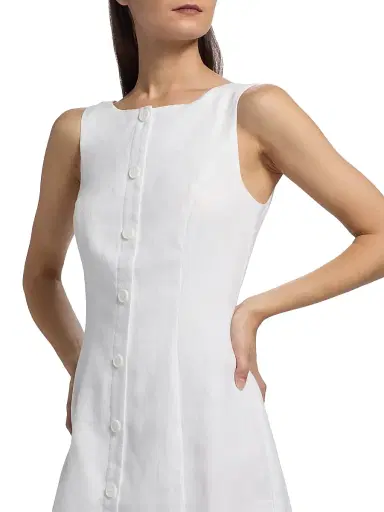 Reformation Women's Zarae Linen Minidress - White - Size 12 | Thumbnail 6