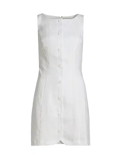 Reformation Women's Zarae Linen Minidress - White - Size 12 | Thumbnail 1