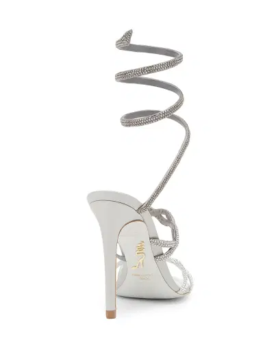 René Caovilla Women's 5MM Crystal-Embellished Satin Sandals - Silver Satin Labrador | Thumbnail 3