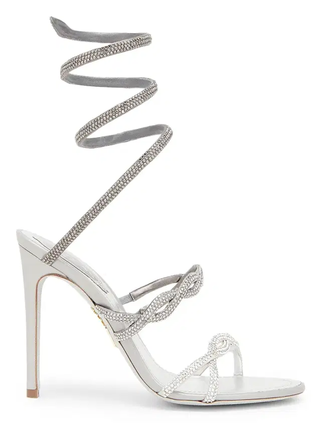 Rene Caovilla Women's 5MM Crystal-Embellished Satin Sandals - Silver Satin Labrador