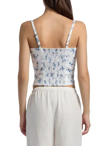 Reformation Women's Hattie Seamed Floral Linen Top - Orlaya - Size 12 | Thumbnail 5