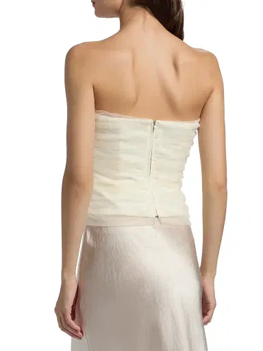 Reformation Women's Beau Gathered Strapless Top - Ivory - Size 12 | Thumbnail 5