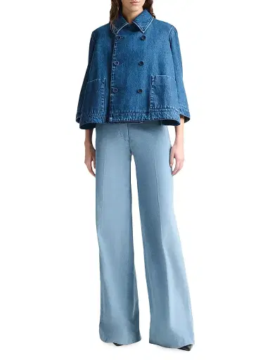 Altuzarra Women's Hayden Denim Double-Breasted Crop Jacket - Indigo - Size 12 | Thumbnail 2 Altuzarra Women's Hayden Denim Double-Breasted Crop Jacket - Indigo - Size 12 | Thumbnail 2