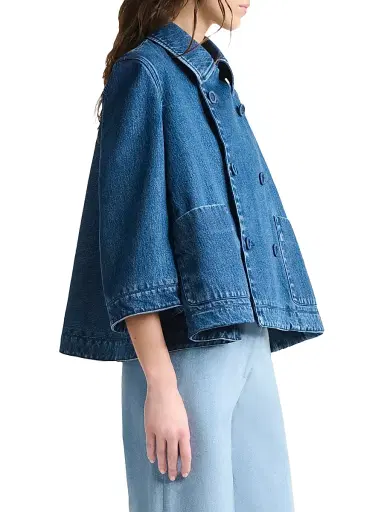 Altuzarra Women's Hayden Denim Double-Breasted Crop Jacket - Indigo - Size 12 | Thumbnail 3 Altuzarra Women's Hayden Denim Double-Breasted Crop Jacket - Indigo - Size 12 | Thumbnail 3