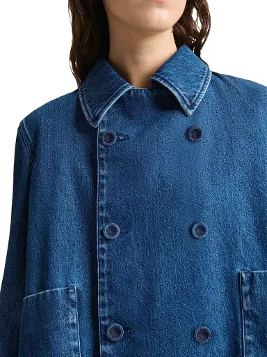 Altuzarra Women's Hayden Denim Double-Breasted Crop Jacket - Indigo - Size 12 | Thumbnail 5 Altuzarra Women's Hayden Denim Double-Breasted Crop Jacket - Indigo - Size 12 | Thumbnail 5