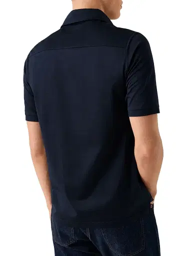 Eton Men's Filo Di Scozia Cotton Polo Shirt - Navy | Thumbnail 3