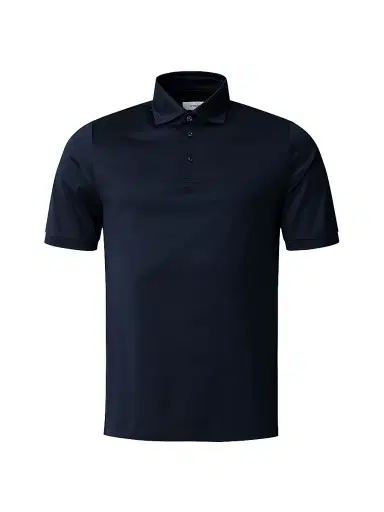 Eton Men's Filo Di Scozia Cotton Polo Shirt - Navy | Thumbnail 1