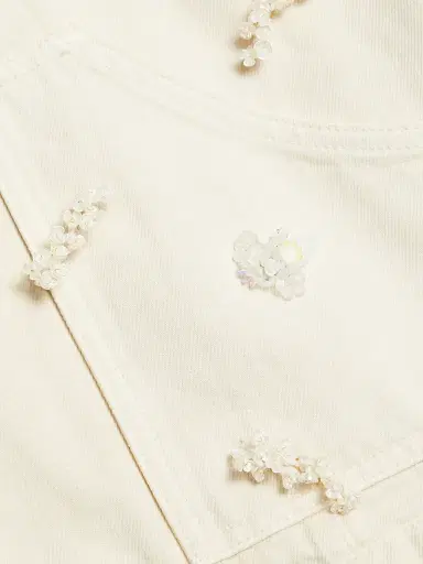 Self-Portrait Women's Beaded Denim Jacket - Cream | Thumbnail 7 Self-Portrait Women's Beaded Denim Jacket - Cream | Thumbnail 7