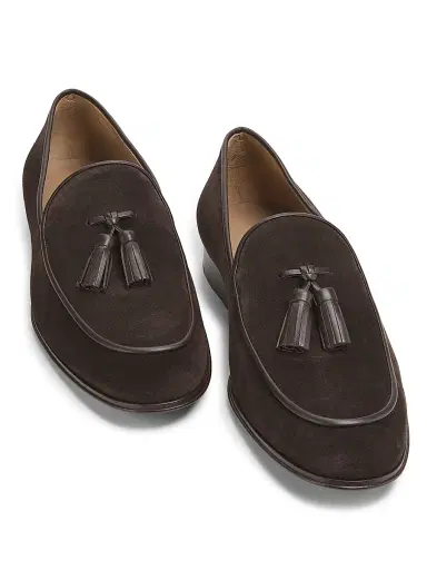 Gianvito Rossi Men's Julio Suede Loafers - Moka - Size 12 | Thumbnail 2
