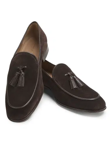 Gianvito Rossi Men's Julio Suede Loafers - Moka - Size 12 | Thumbnail 4