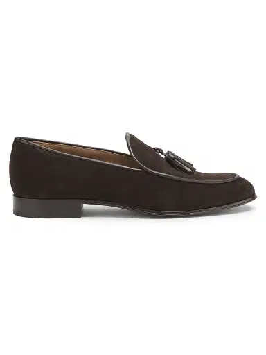 Gianvito Rossi Men's Julio Suede Loafers - Moka - Size 12 | Thumbnail 1