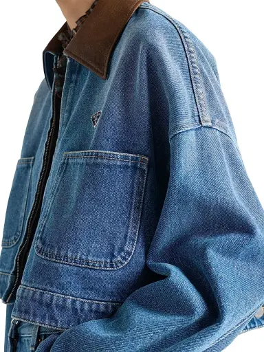 Prada Women's Cropped Denim Jacket - Blue - Size 12 | Thumbnail 5