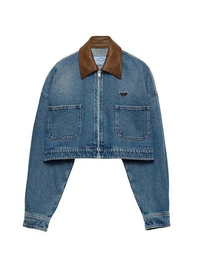 Prada Women's Cropped Denim Jacket - Blue