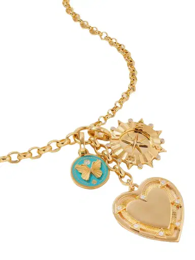 Foundrae Love, Internal Compass & Reverie 18-karat Gold, Diamond And Enamel Necklace | Thumbnail 1
