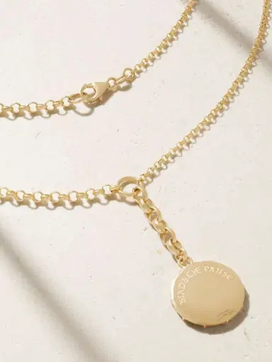 Foundrae Pause Internal Compass 18-karat Gold, Topaz And Diamond Necklace | Thumbnail 3