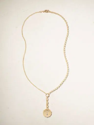 Foundrae Pause Internal Compass 18-karat Gold, Topaz And Diamond Necklace | Thumbnail 4