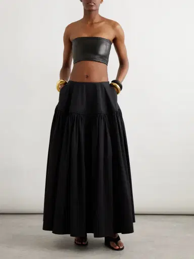 Alaïa Cropped Strapless Leather Top | Thumbnail 2