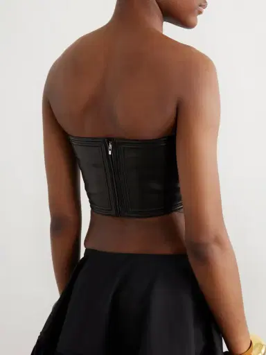 Alaïa Cropped Strapless Leather Top | Thumbnail 4