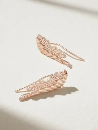 Garrard Wings Rising Mini 18-karat Rose Gold Diamond Earrings | Thumbnail 1 Garrard Wings Rising Mini 18-karat Rose Gold Diamond Earrings | Thumbnail 1