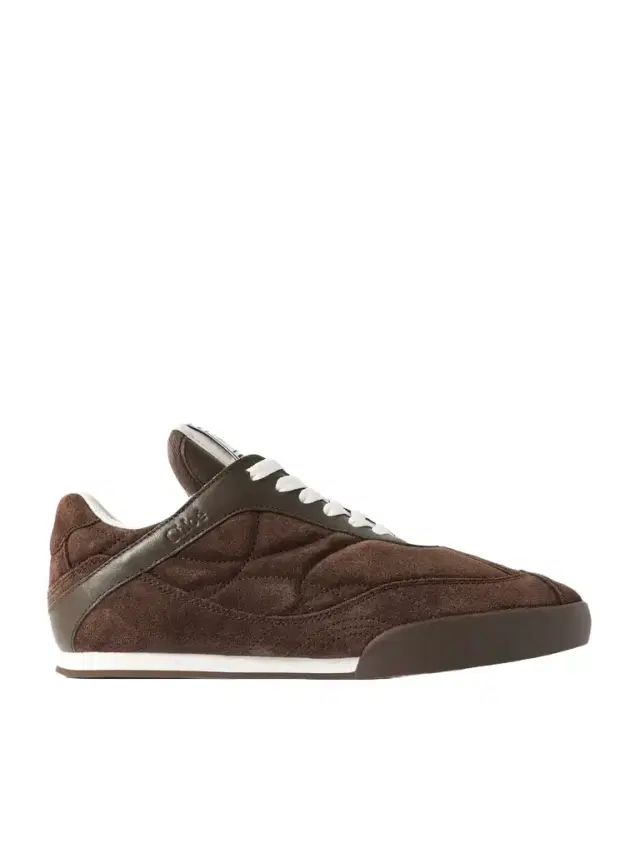 Kick Leather-trimmed Quilted Suede Sneakers