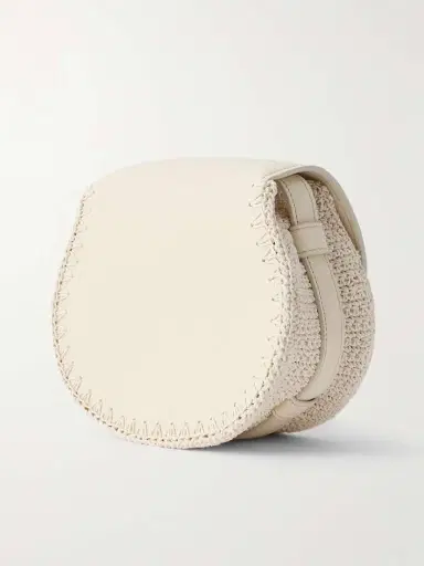 Chloé Marcie Textured-leather And Crocheted Cotton Shoulder Bag | Thumbnail 3 Chloé Marcie Textured-leather And Crocheted Cotton Shoulder Bag | Thumbnail 3