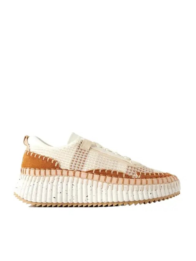 Nama Embroidered Suede And Recycled-mesh Sneakers