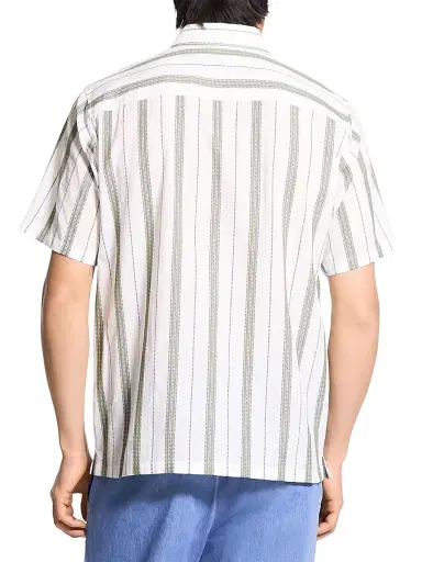 Theory Men's Noll Striped Cotton Dobby Short-Sleeve Shirt | Thumbnail 5 Theory Men's Noll Striped Cotton Dobby Short-Sleeve Shirt | Thumbnail 5