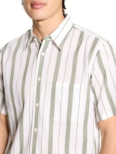 Theory Men's Noll Striped Cotton Dobby Short-Sleeve Shirt | Thumbnail 6 Theory Men's Noll Striped Cotton Dobby Short-Sleeve Shirt | Thumbnail 6