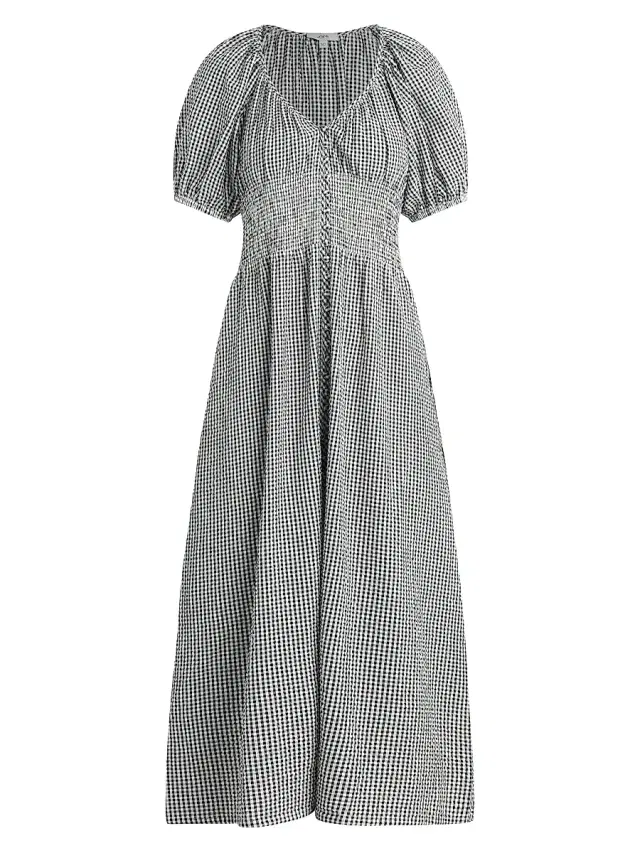 Joe's Jeans Women's The Monet Checked Cotton-Blend Maxi Dress - Black White Gingham