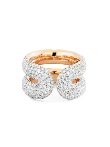 Vhernier Women's Mon Jeu 18K Rose Gold & 4.35 TCW Diamond Double Band Ring - Rose Gold | Thumbnail 4 Vhernier Women's Mon Jeu 18K Rose Gold & 4.35 TCW Diamond Double Band Ring - Rose Gold | Thumbnail 4