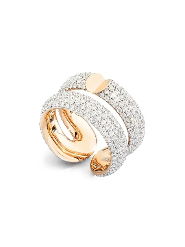 Women's Mon Jeu 18K Rose Gold & 4.35 TCW Diamond Double Band Ring - Rose Gold
