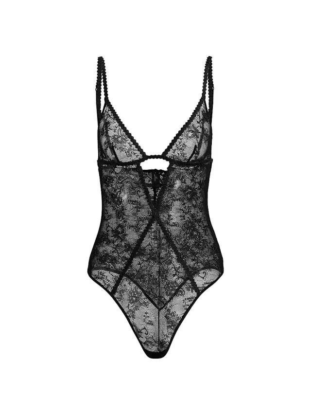 Women's Jardin D'oeillet Lace Cut-Out Bodysuit - Black