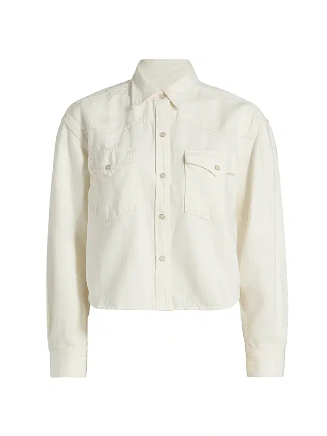 Women's Stretch Cotton Crop Jacket - White