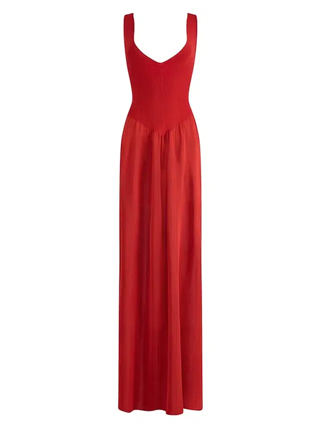 Altuzarra Women's Lollie Ribbed-Bodice Maxi Dress - Grenadine
