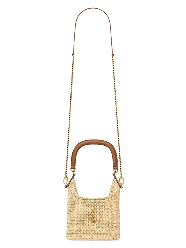 Women's Gaby Bucket Bag in Raffia - Natural And Brick