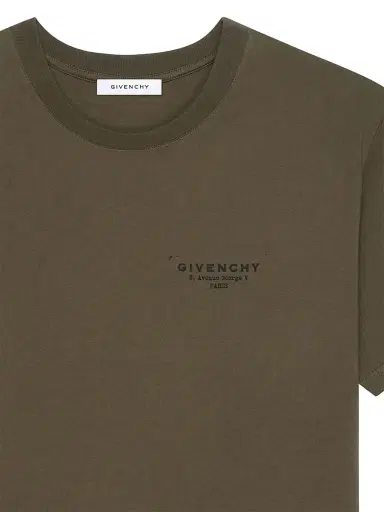 Givenchy Men's T-Shirt in Cotton with Stamp Print - Khaki | Thumbnail 2 Givenchy Men's T-Shirt in Cotton with Stamp Print - Khaki | Thumbnail 2