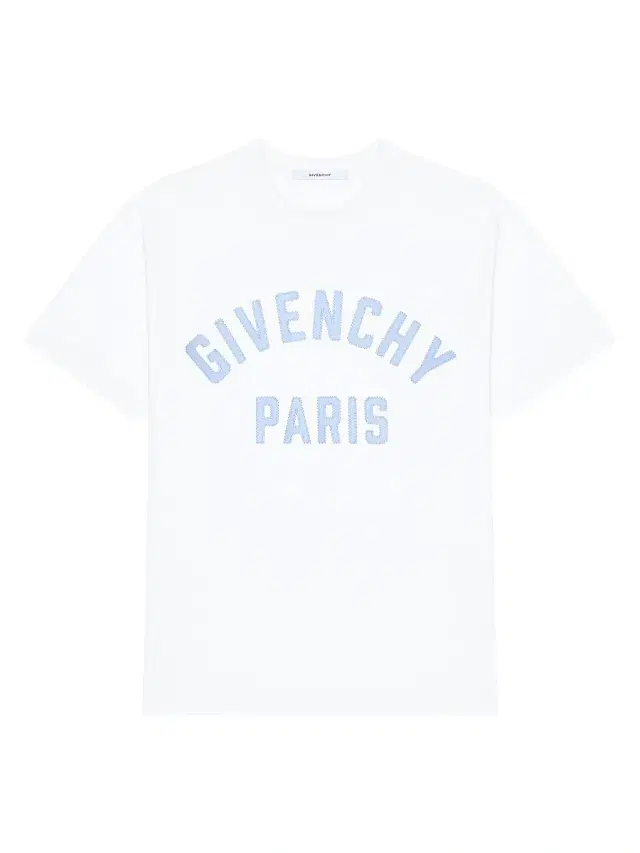 Men's Paris T-Shirt in Cotton - White Light Blue