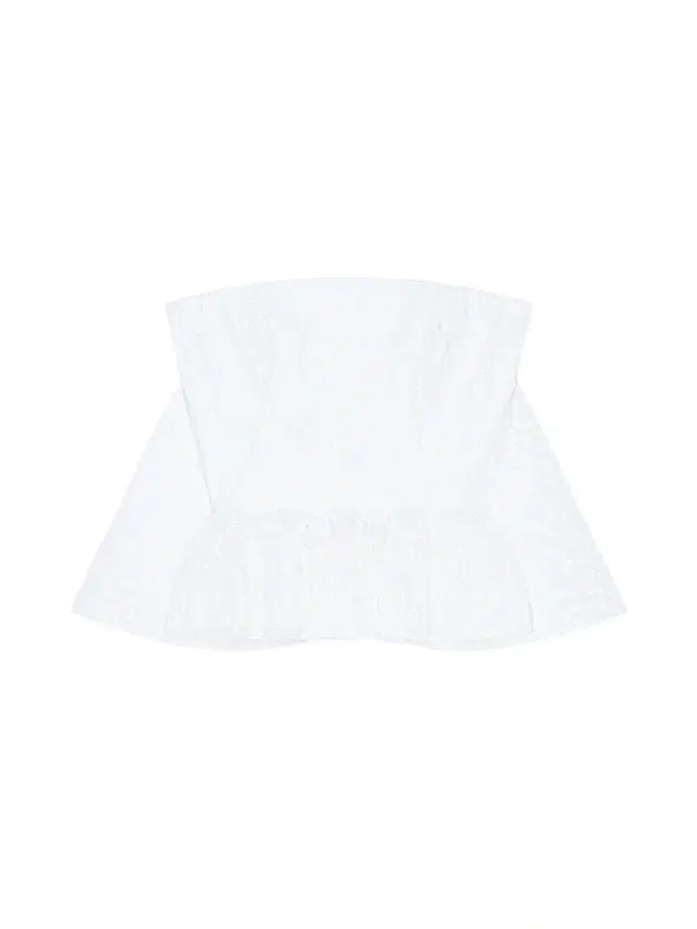 Women's Strapless Top in Lace with Cape - White