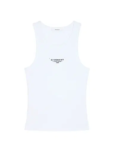 Givenchy Women's Slim Fit Tank Top in Cotton with Stamp print - White - Size XS | Thumbnail 1