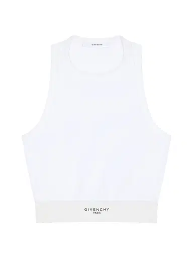 Givenchy Women's Cropped Tank top in Cotton - White - Size XS | Thumbnail 1