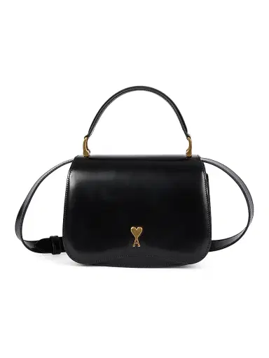 AMI PARIS Men's Logo Leather Crossbody Bag - Black | Thumbnail 1 AMI PARIS Men's Logo Leather Crossbody Bag - Black | Thumbnail 1