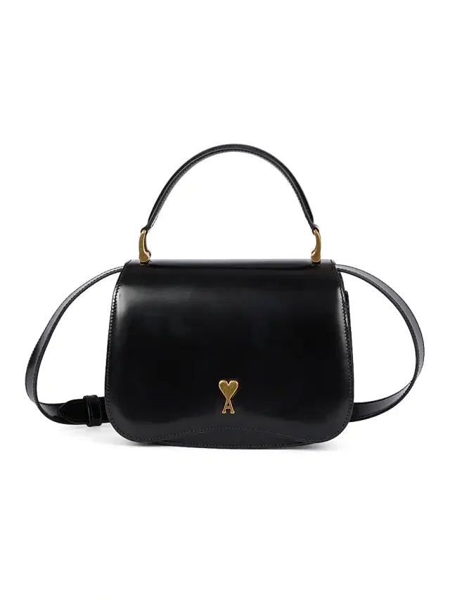 AMI Paris Men's Logo Leather Crossbody Bag - Black