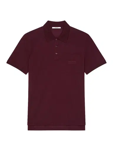 Givenchy Men's Polo Shirt in Cotton with Patch - Burgundy | Thumbnail 1 Givenchy Men's Polo Shirt in Cotton with Patch - Burgundy | Thumbnail 1