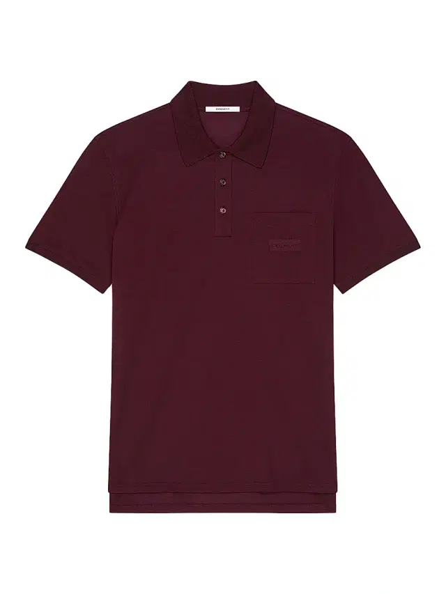 Men's Polo Shirt in Cotton with Patch - Burgundy