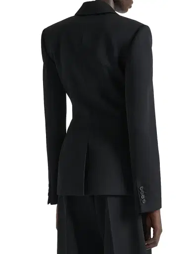 Givenchy Women's Jacket in Wool with Satin Collar - Black | Thumbnail 3