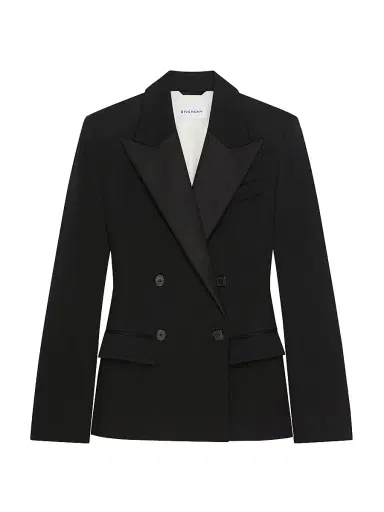 Givenchy Women's Jacket in Wool with Satin Collar - Black | Thumbnail 1