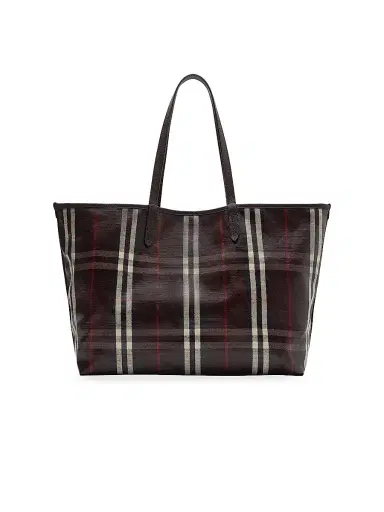 Burberry Women's Highlands Check Tote Bag - Mahogany | Thumbnail 5