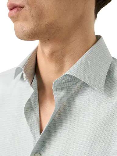Eton Men's Contemporary-Fit Neat Check Button-Front Shirt - Green | Thumbnail 5 Eton Men's Contemporary-Fit Neat Check Button-Front Shirt - Green | Thumbnail 5