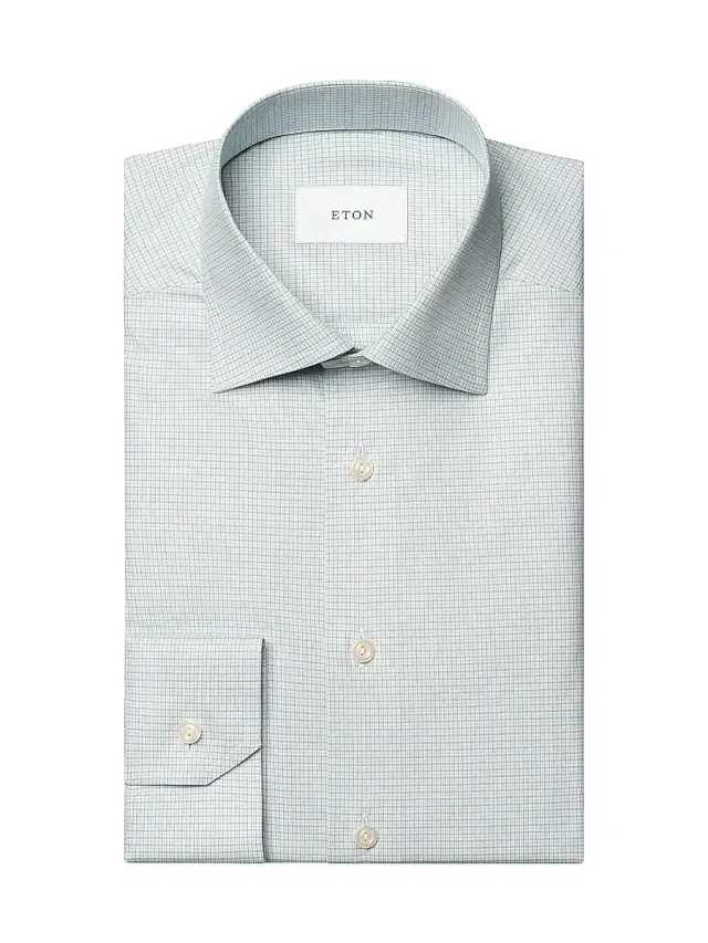 Men's Contemporary-Fit Neat Check Button-Front Shirt - Green