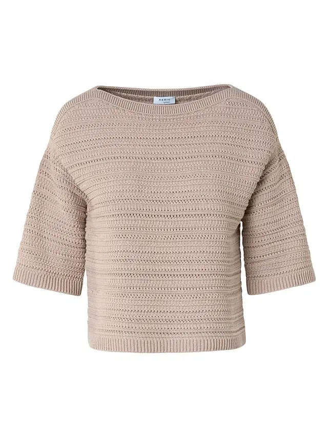 Akris punto Women's Textured Knit Short-Sleeve Top - Beige